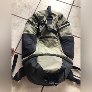 Lululemon Vintage Green and Black Backpack for Outdoor Adventures